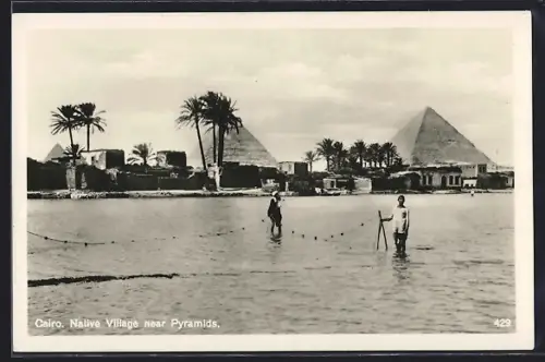 AK Cairo, Native Village near Pyramids
