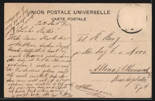 AK Port-Said, Vue de Port-Said prise à l`entrée du Canal