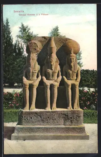 AK Ismailia, Groupe Ramses II à Pithom