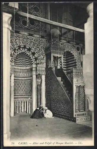 AK Cairo, Altar and Pulpit of Mosque Moerirt