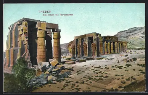 AK Thèbes, Colonnades des Ramesseumes