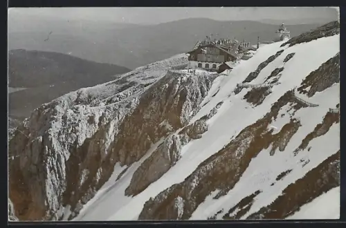 AK Hochschneeberg, Eisenbahn-Hotel auf dem Berg