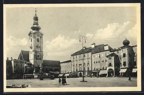AK Freistadt /O. D., Partie an der Kirche