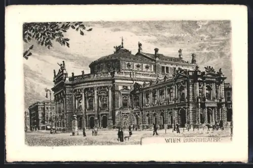 Künstler-AK Wien, Blick zum Burgtheater