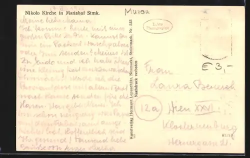 AK Mariahof /Stmk., Nikolo Kirche im Ort
