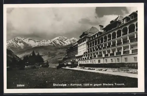 AK Murau, Stolzalpe, Kurhaus gegen Niedere Tauern