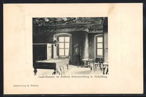 AK Schrattenberg b. Scheifling, Café Zimmer im Schloss