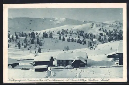 AK Turrach-Höhe /Steiermark, Gasthaus z. Seewirt von H. Brandstätter jr. im Schnee