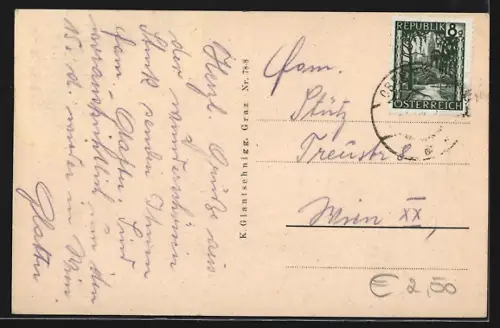 AK Oberwölz, Ortsansicht aus der Vogelschau