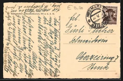 AK Neumarkt, Generalansicht der Ortschaft vom Berg aus