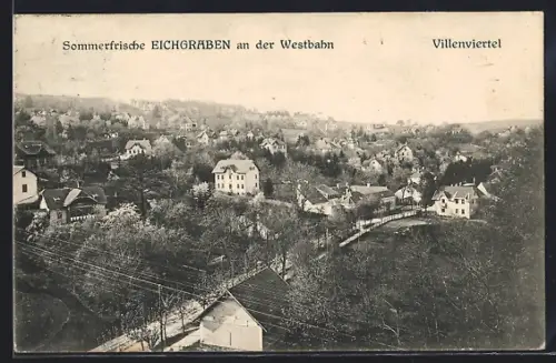 AK Eichgraben an der Westbahn, Villenviertel aus der Vogelschau