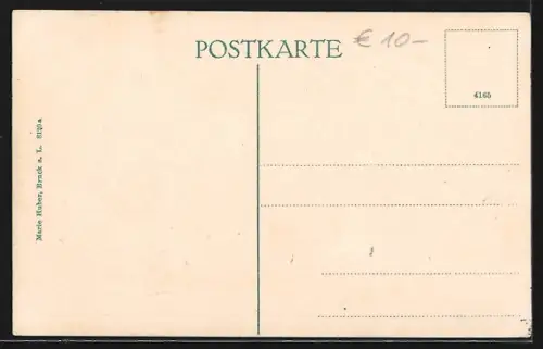 AK Bruck a. d. Leitha, Kirchengasse, Hauptwache im Barackenlager, Schlossidyll
