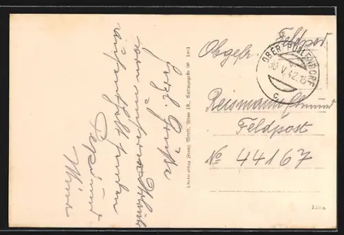 AK Ober Pullendorf /N.D., Ortsansicht vom Berghang aus