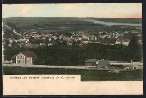 AK Deutsch-Altenburg, Panorama von Deutsch-Altenburg bis Carnuntum