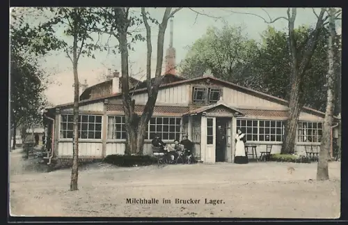 AK Brucker Lager, Caffe und Milchhalle im Brucker Lager