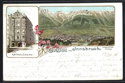 Lithographie Innsbruck, Kathol. Casino, Panorama