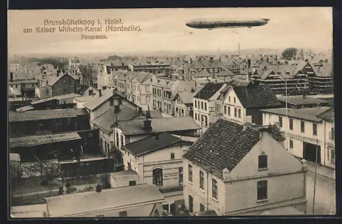 AK Brunsbüttelkoog, Kaiser Wilhelm-Kanal, Nordseite, Zeppelin