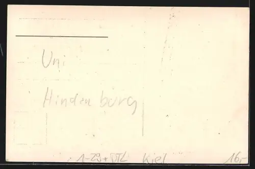 Foto-AK Kiel, Paul von Hindenburg vor der Universität