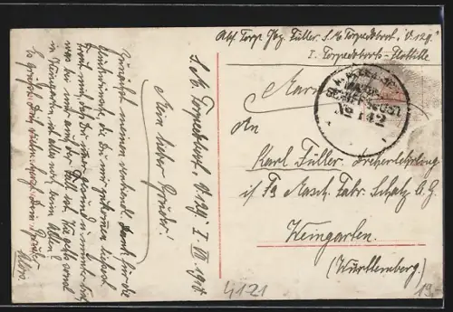 AK Kriegsschiff S.M.S. Helgoland bei leichtem Wellengang, Reichskriegsflagge