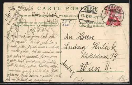 AK Uster, Ortsansicht, Wappen und Briefmarken