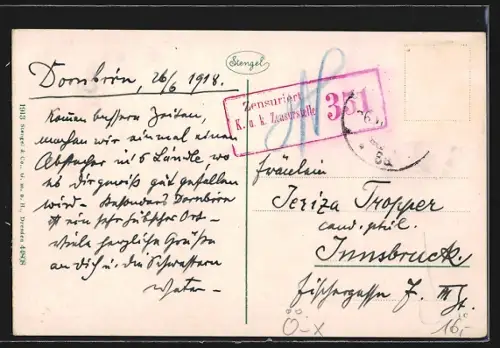 AK Dornbirn /Vorarlberg, Alt-Dornbirner Häuser in der Riedgasse