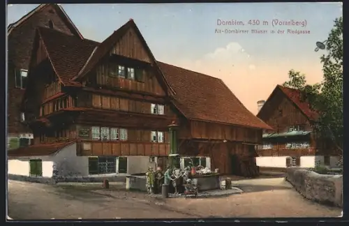 AK Dornbirn /Vorarlberg, Alt-Dornbirner Häuser in der Riedgasse