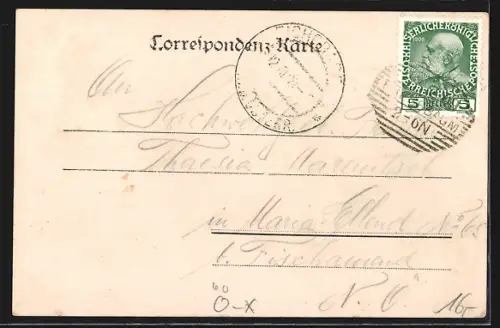 AK Pressbaum, Gruss aus der Pfalzau, Villa Maygraber, Villa Rabl, Villa Klein