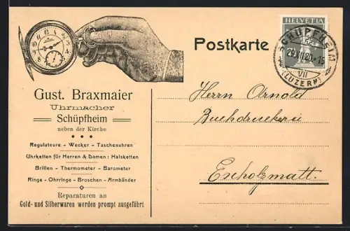 AK Schüpfheim, Uhrmacher Gust. Braxmaier