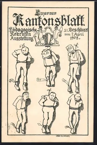 AK Luzern, Pädagogische Rekruten-Ausstellung 1908