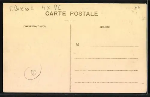 AK Blériot sur Flugzeug Monoplan Blériot, erste Überquerung des Ärmelkanals