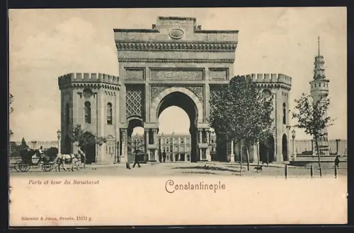 AK Constantinople, Porte et tour du Seraskerat