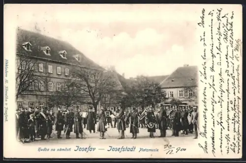 AK Josefstadt, Platzmusik, Blaskonzert und Gebäudepanorama