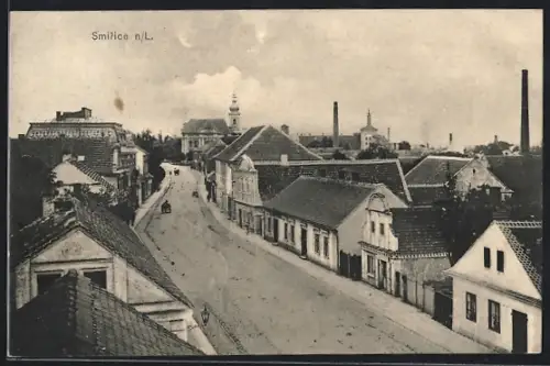 AK Smirice n. L., Strassenpartie im Ort