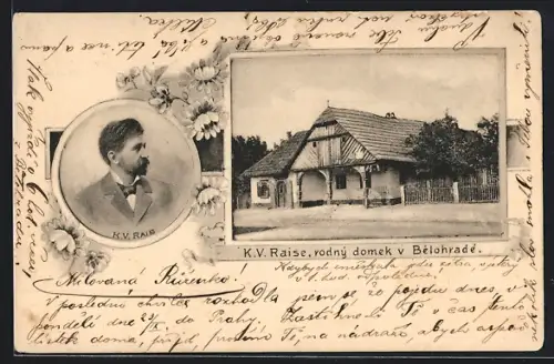 AK Lazne Belohrad, K. V. Raise, rodny domek v Belohrade, K. V. Rais
