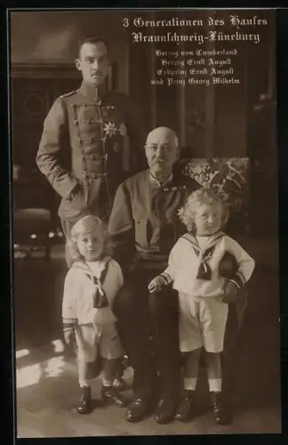 AK Herzog von Cumberland mit Herzog Ernst August und Erbprinz Ernst August