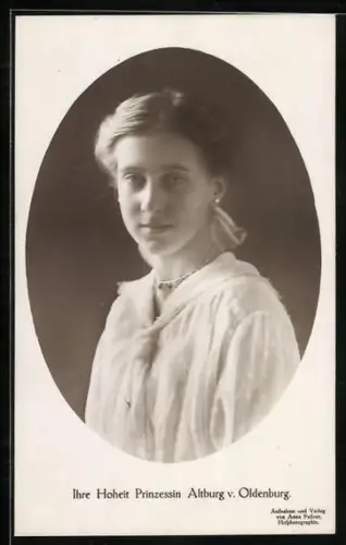 AK Prinzessin Altburg von Oldenburg im Porträt