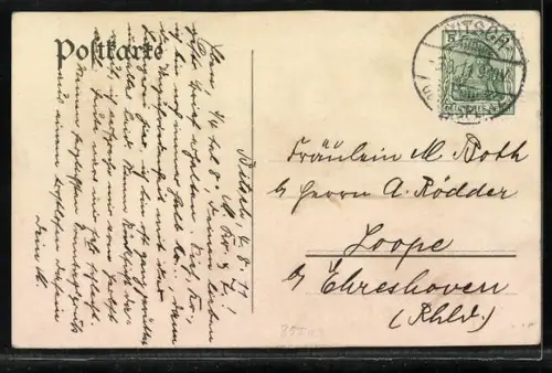 Lithographie Bitsch, Truppenübungsplatz mit Offizierkasino, Kommandantur und Post