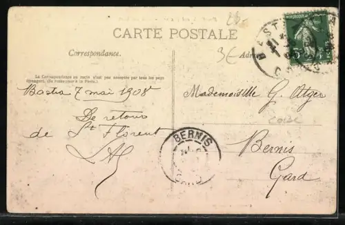 AK Saint-Florent, Rue due Port, Hafenansicht