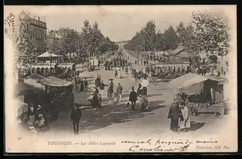 AK Toulouse, Les Allées Lafayette, Strassenpartie