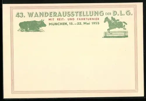 AK München, 43. Wanderausstellung der D.L.G. 1955, Reit und Fahrturnier