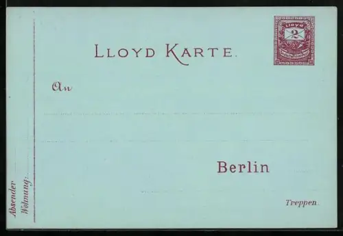 AK Berlin, Lloyd-Karte, Private Stadtpost