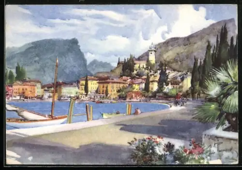 Künstler-AK Torbole, Panorama