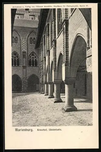 AK Marienburg / Malbork, Hochschloss, Säulenhalle im Kreuzhof