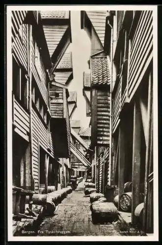 AK Bergen, Fra Tyskebryggen, Strassenansicht