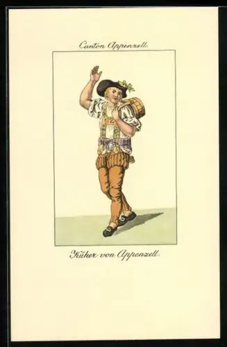 AK Küher in Tracht aus dem Schweizer Kanton Appenzell