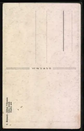 Künstler-AK C.Benesch: süsses Träumen, Mann küsst seine schlafende Frau