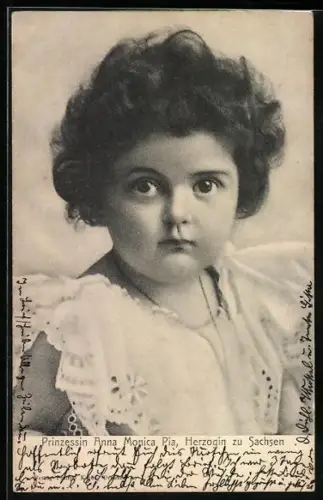 AK Prinzessin Anna Monica Pia, Herzogin von Sachsen im türkisen Kleid