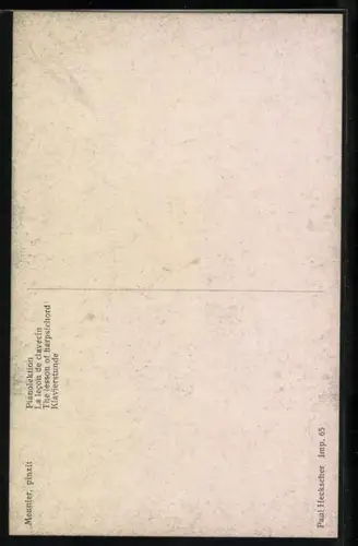 AK alter Mann sitzt mit jungem Mädchen am Klavier