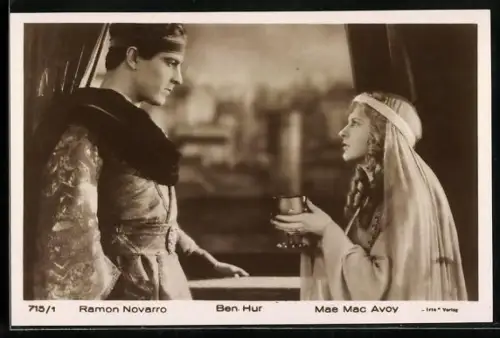 AK Ramon Novarro und Mae Mac Avoy in einer Filmszene von Ben Hur