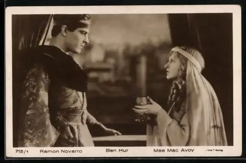 AK Ramon Novarro und Mae Mac Avoy in einer Filmszene von Ben Hur